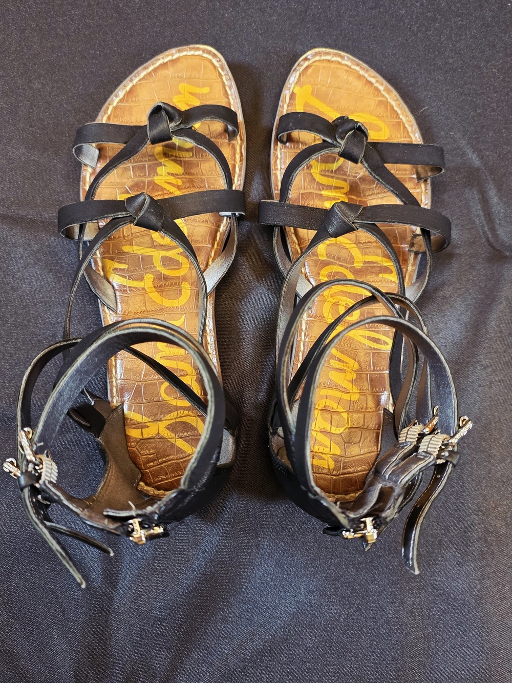 Sam Edelman Black Strappy Gladiator Sandals - Picture 7 of 8